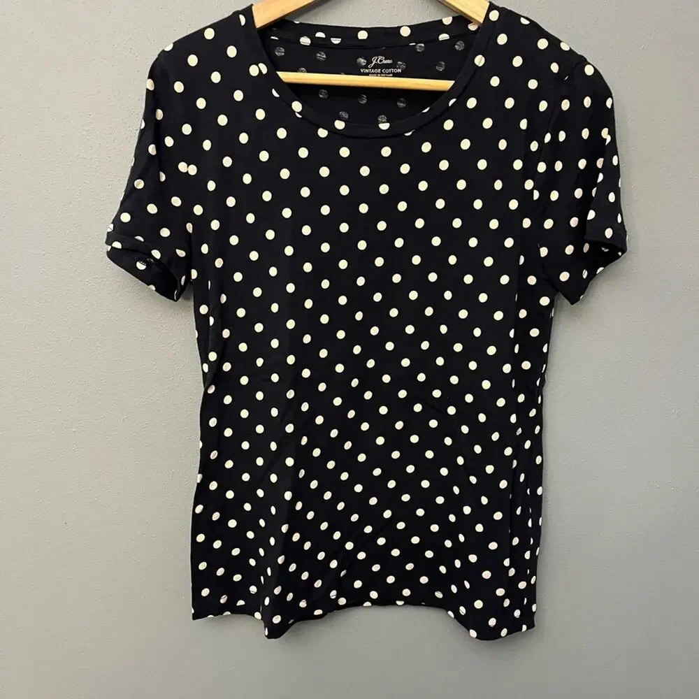 J. Crew Polka Dot Short Sleeve Tee